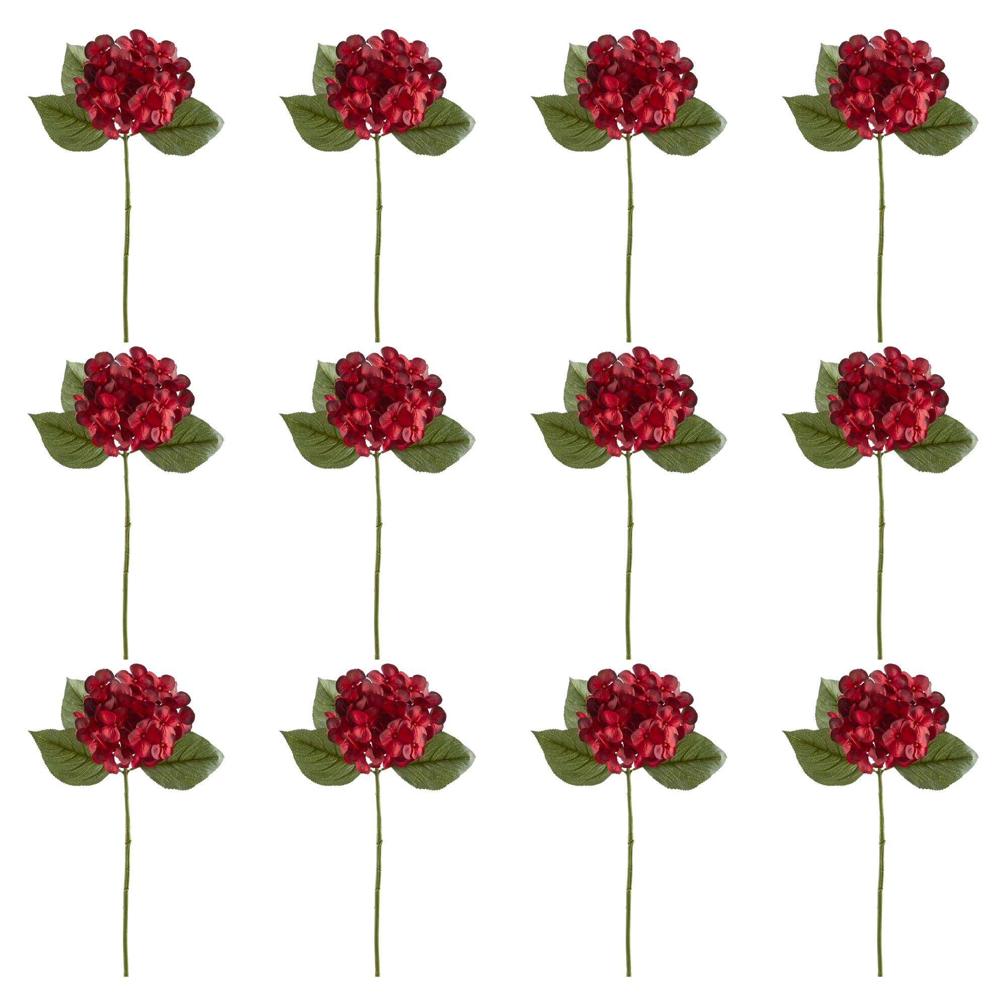 12 Pack: Burgundy Hydrangea Stem by Ashland®